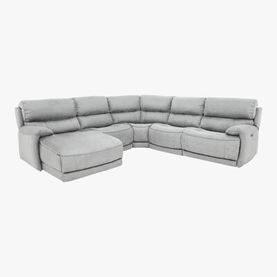 Furniture Village Link Fabric Corner Chaise Power Sofa - Blue