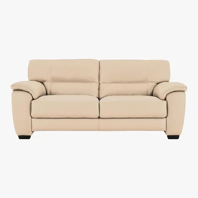 Furniture Village World of Leather - Shades 3 Seater Leather Sofa - Beige