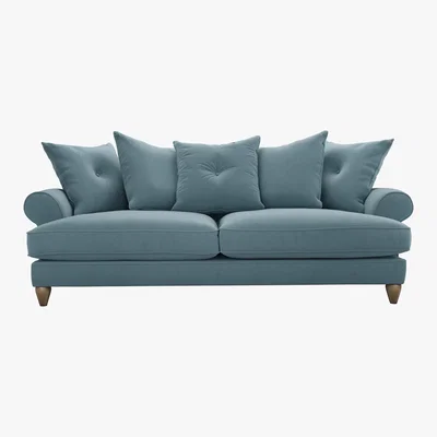 Furniture Village The Lounge Co. - Bronwyn 4 Seater Fabric Scatter Back Sofa - Blue