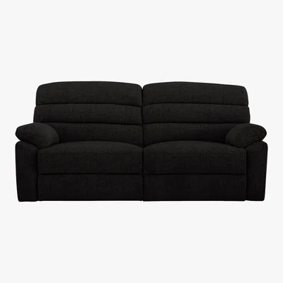 Furniture Village Comfort Story - Page 2 Seater Fabric Power Recliner Sofa - Black