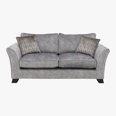 Furniture Village Amora 3 Seater Fabric Classic Back Sofa - Silver