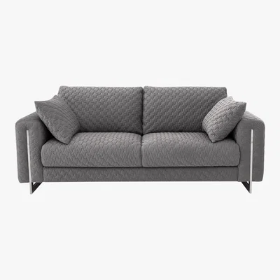 Furniture Village Sofisticat 2 Seater Classic Back Fabric Sofa - Grey - By Furniture Village