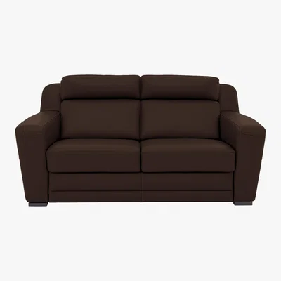 Furniture Village Nicoletti - Matera 3 Seater Leather Static Sofa with Box Arms - Brown