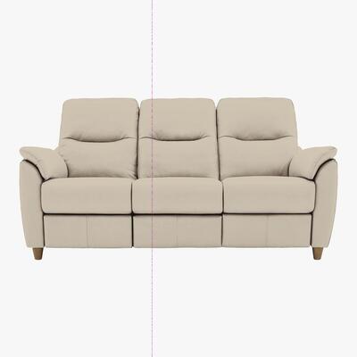 Furniture Village G Plan - Spencer 3 Seater Leather Power Recliner Sofa - Beige