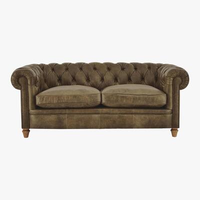 Furniture Village Alexander and James - New England Newport 3 Seater Leather Sofa - Brown