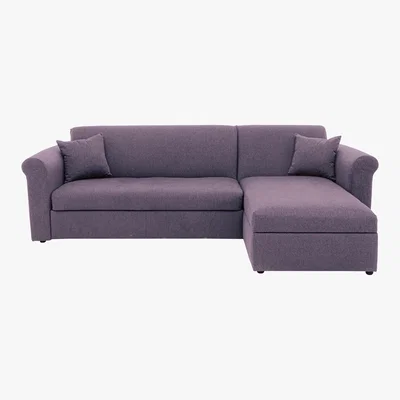 Furniture Village Versatile 2 Seater Fabric Chaise Sofa Bed with Scroll Arms - Purple