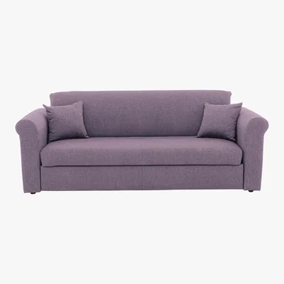 Furniture Village Versatile 3 Seater Fabric Sofa Bed with Scroll Arms - Purple