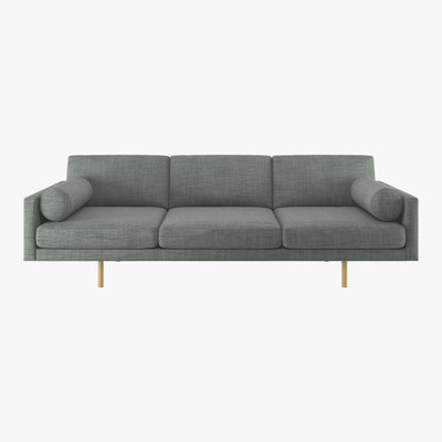 Habitat Spencer Grey Italian Woven FaBric 4 Seater Sofa, Oak Legs, Grey