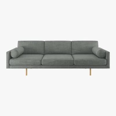 Habitat Spencer Grey Italian Woven FaBric 4 Seater Sofa, Oak Legs, Grey