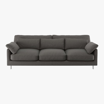 Habitat Cuscino Charcoal Grey Herringbone Wool Mix 3 Seater Sofa, Charcoal