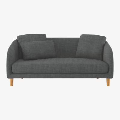 Habitat Colby Charcoal Grey Italian Woven FaBric 2 Seater Sofa, Charcoal