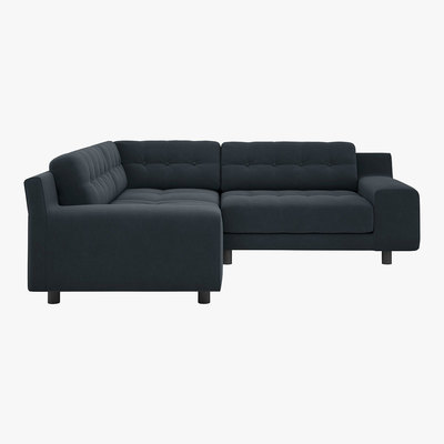 Habitat Hendricks 3 Seater Charcoal Grey Velvet Right Hand Corner Sofa, Charcoal
