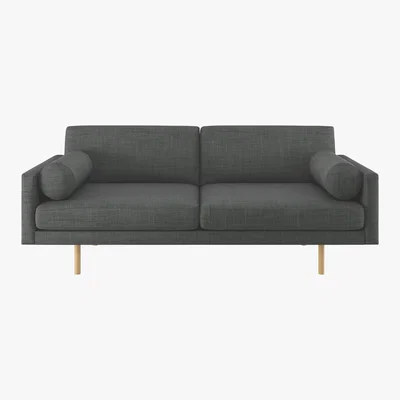 Habitat Spencer Charcoal Grey Italian Woven FaBric 3 Seater Sofa, Oak Legs, Charcoal