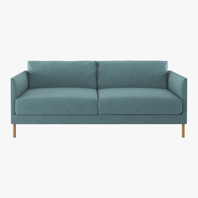 Habitat Hyde Teal Blue FaBric 3 Seater Sofa, Wooden Legs, Blue