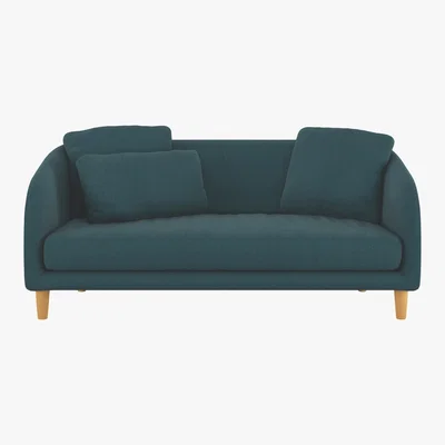 Habitat Colby Teal Green Wool Herringbone 2 Seater Sofa, Green