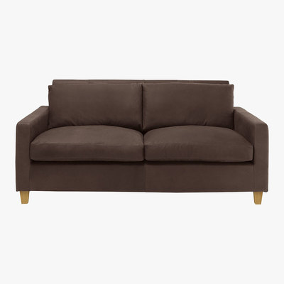 Habitat Chester Chocolate Brown Luxury Leather 2 Seater Sofa, Dark Brown