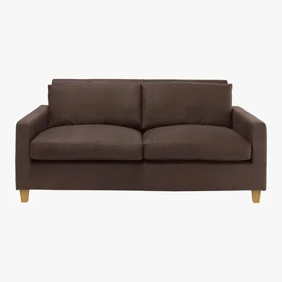 Habitat Chester Chocolate Brown Luxury Leather 2 Seater Sofa, Dark Brown