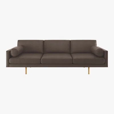 Habitat Spencer Chocolate Brown Luxury Leather 4 Seater Sofa, Oak Legs, Dark Brown