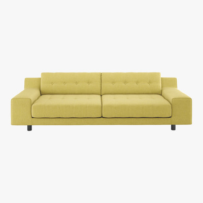 Habitat Hendricks Saffron Yellow FaBric 4 Seater Sofa, Saffron Yellow
