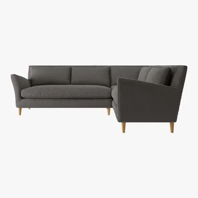 Habitat Keele Charcoal Grey Wool Left -Arm Corner Sofa, Charcoal