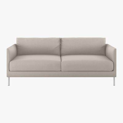 Habitat Hyde Natural Textured Woven FaBric 2 Seater Sofa, Metal Leg, Natural