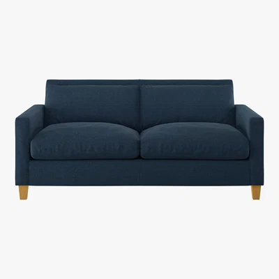 Habitat Chester Navy Blue Herringbone Wool Mix 2 Seater Sofa, Navy