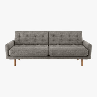 Habitat Fenner Black And White Italian Woven FaBric 3 Seater Sofa, Black And White