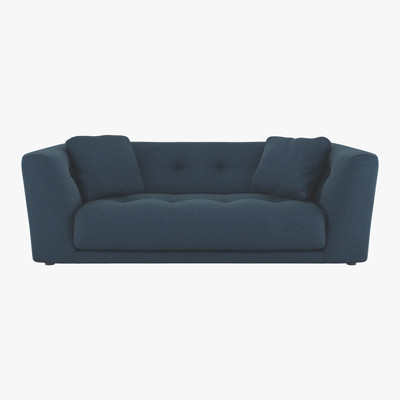 Habitat Forde Navy Blue Herringbone Wool Mix  4 Seat Sofa, Navy
