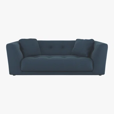 Habitat Forde Navy Blue Herringbone Wool Mix  4 Seat Sofa, Navy