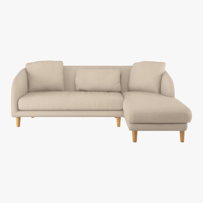Habitat Colby Natural Italian Woven FaBric Right Arm Chaise Sofa, Natural