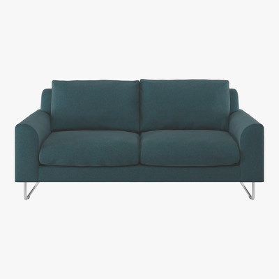Habitat Lyle Teal Green Herringbone Wool Mix FaBric 2 Seater Sofa, Green