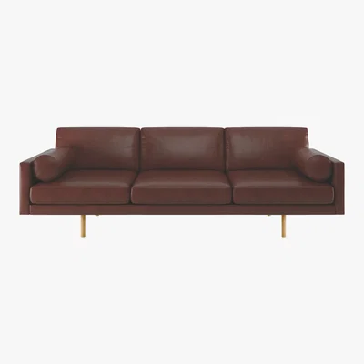Habitat Spencer Tan Leather 4 Seater Sofa, Oak Legs, Tan