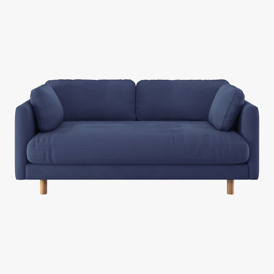 Habitat Mori Blue Cotton Blend 2 Seater Sofa, Blue