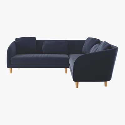 Habitat Colby Navy Blue Velvet Left-Arm Corner Sofa, Dark Blue