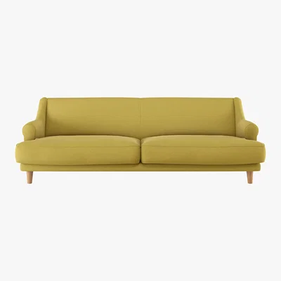 Habitat Townsend Yellow Textured FaBric 4 Seater Sofa, Yellow