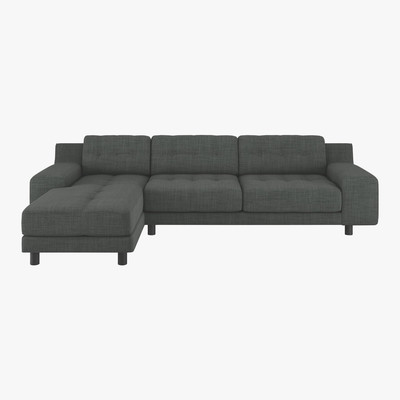 Habitat Hendricks Charcoal Grey Italian Woven FaBric Left Arm Chaise Sofa, Charcoal