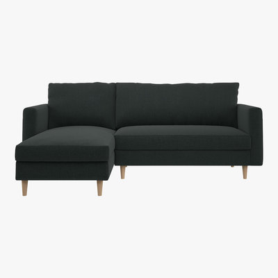 Habitat Naya Charcaol FaBric Left Hand Chaise Sofa, Charcoal