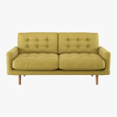 Habitat Fenner Saffron Yellow FaBric 2 Seater Sofa, Yellow