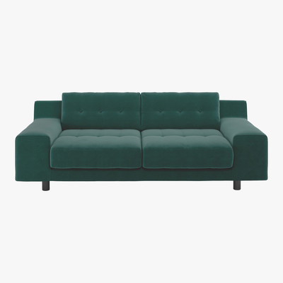 Habitat Habitat Hendricks 3 Seater Velvet Sofa - Emerald Green, Emerald Green