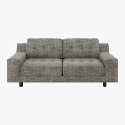 Habitat Hendricks Black And White FaBric 2 Seat Sofa, Black & White