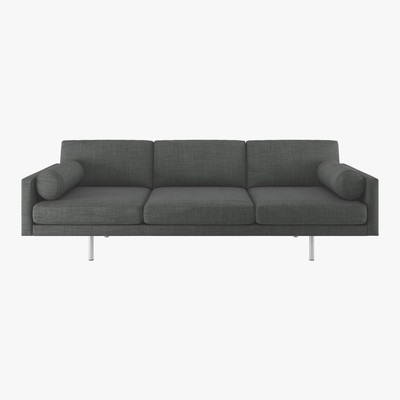 Habitat Spencer Charcoal Grey Italian Woven FaBric 4 Seater Sofa, Metal Leg, Charcoal