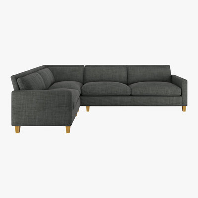 Habitat Chester Charcoal Grey Italian Woven Right-Arm Corner Sofa, Charcoal