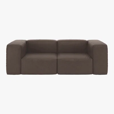Habitat Opollo Chocolate Brown Luxury Leather 3 Seater Sofa, Brown