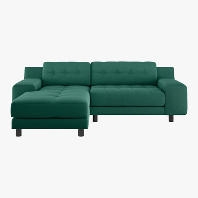 Habitat Hendricks 3 Seater Green FaBric Left Hand Chaise Sofa, Green