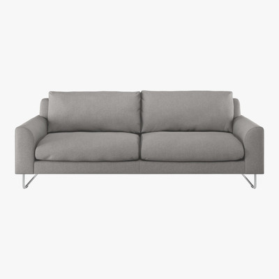 Habitat Lyle Grey Wool 3 Seater Sofa, Metal Legs, Grey
