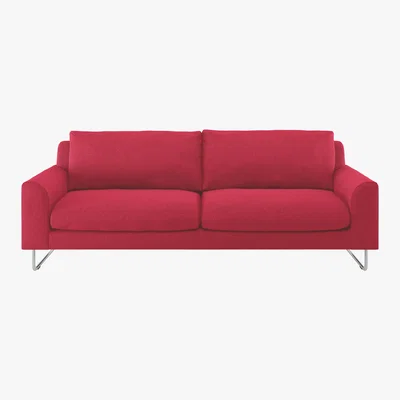 Habitat Lyle Red Textured FaBric 3 Seater Sofa, Red