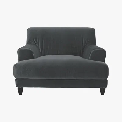 Habitat Askem Dark Grey Velvet Compact Sofa, Grey