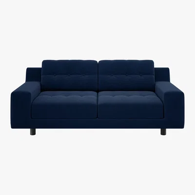 Habitat Hendricks Navy Blue Velvet  2 Seaterr Sofa, Navy