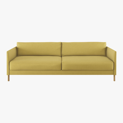 Habitat Hyde Yellow Textured Woven FaBric 3 Seater Sofa Bed, Yellow