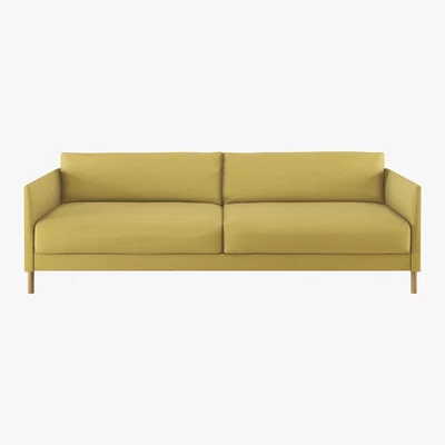 Habitat Hyde Yellow Textured Woven FaBric 3 Seater Sofa Bed, Yellow
